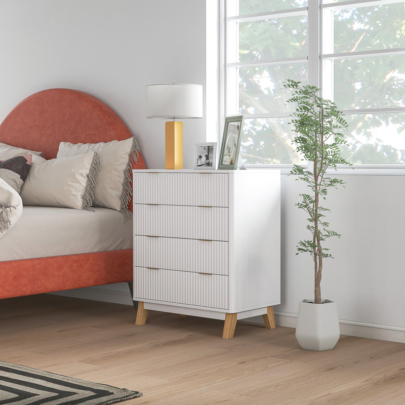 Commode de rangement blanche multi-pièces - Plateau de présentation spacieux, sous-nettoyage facile, assemblage simple