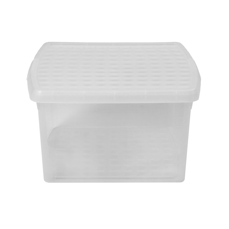 Clip 25.5L Square Plastic Storage Boxes with Secure Clip Lock Lids. L:39.5 x W:39.5 x H:22.5cm Clear/Clear/Clear