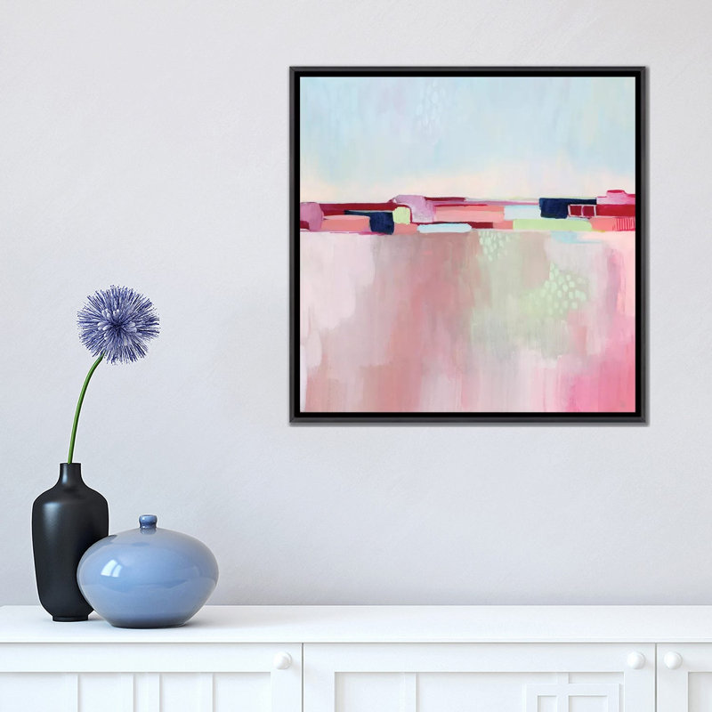 « Candy Cityscape I » par Grace Popp, reproduction d’art, Pas de tapis, Toile avec cadre noir patiné