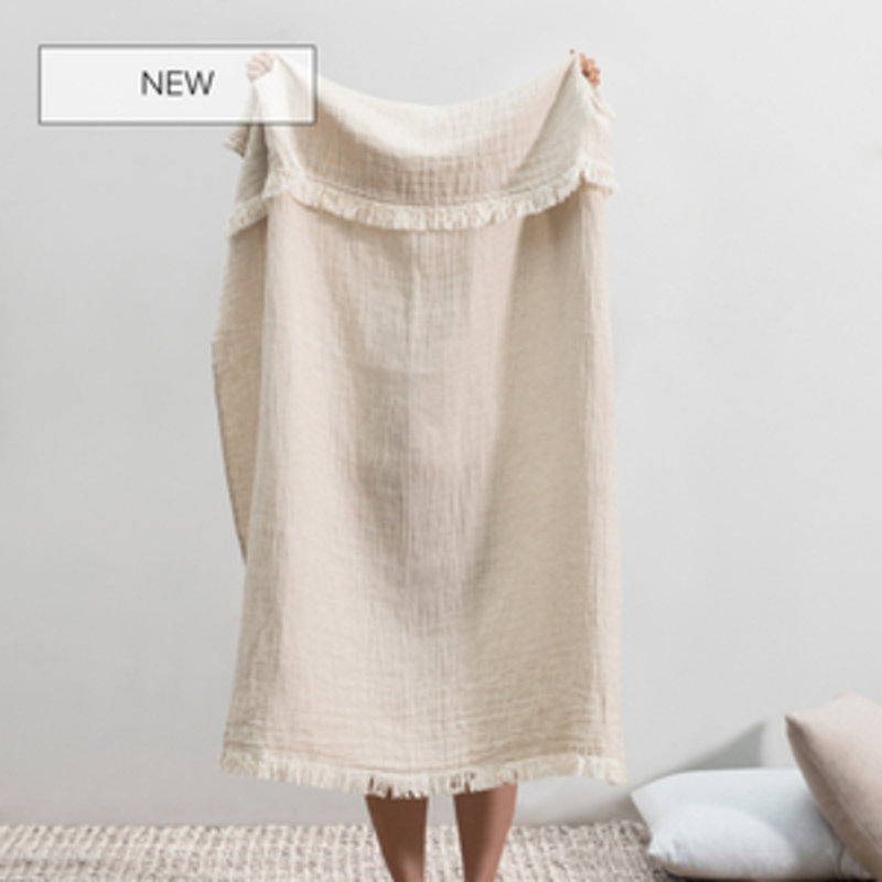 Soho Cotton/Linen Throw, Natural