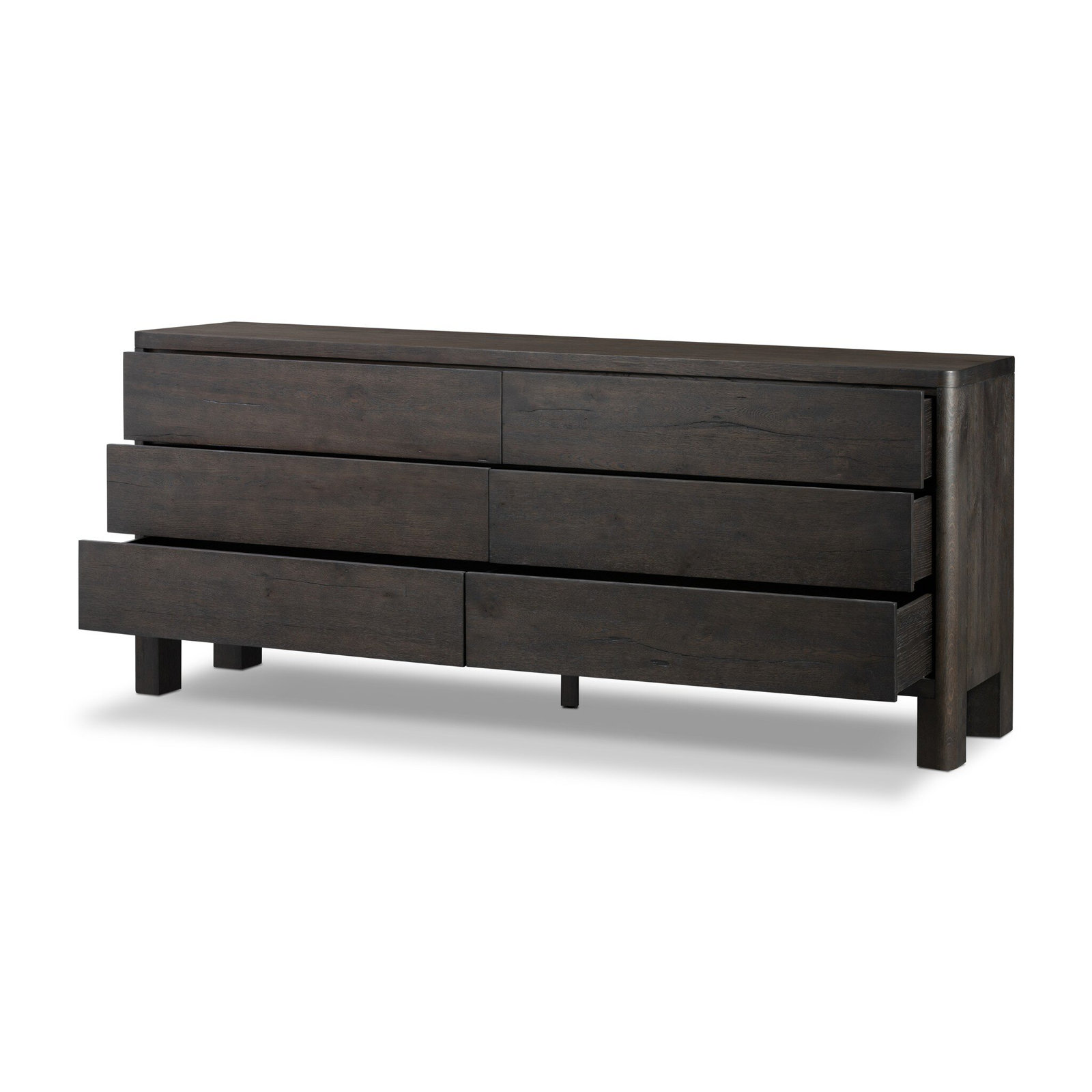 Talullah Noeline 6 Drawer Dresser, Smoked Black Oak