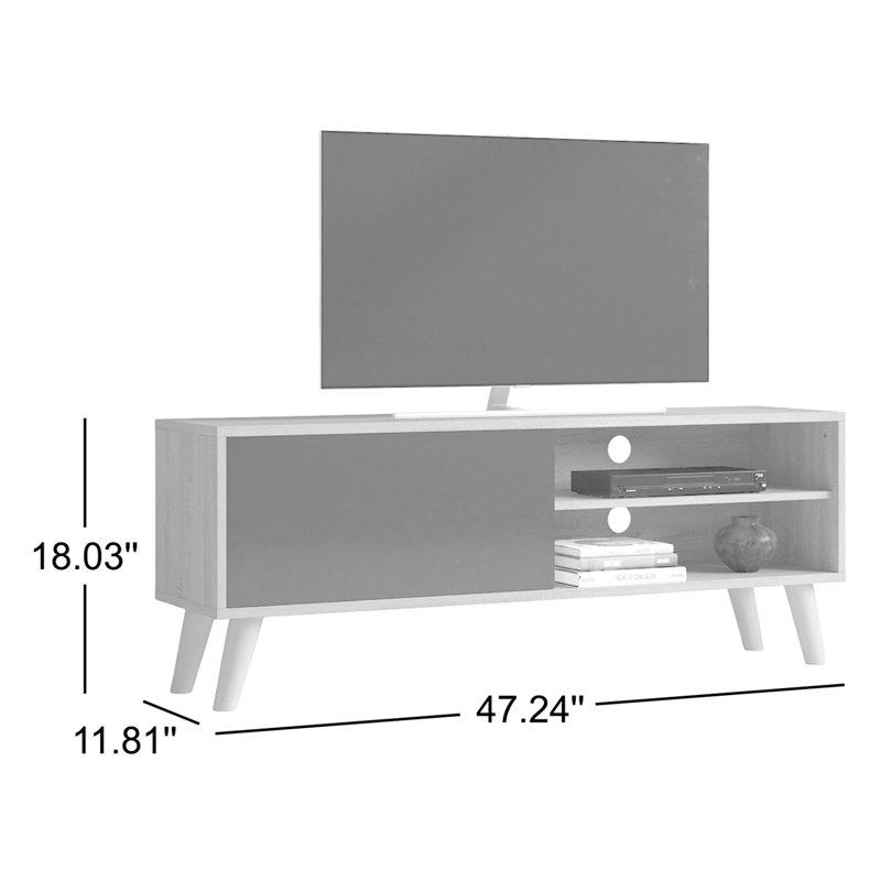 Meuble télé pour téléviseur de 48 po ou moins Arnol, Naturel / gris
