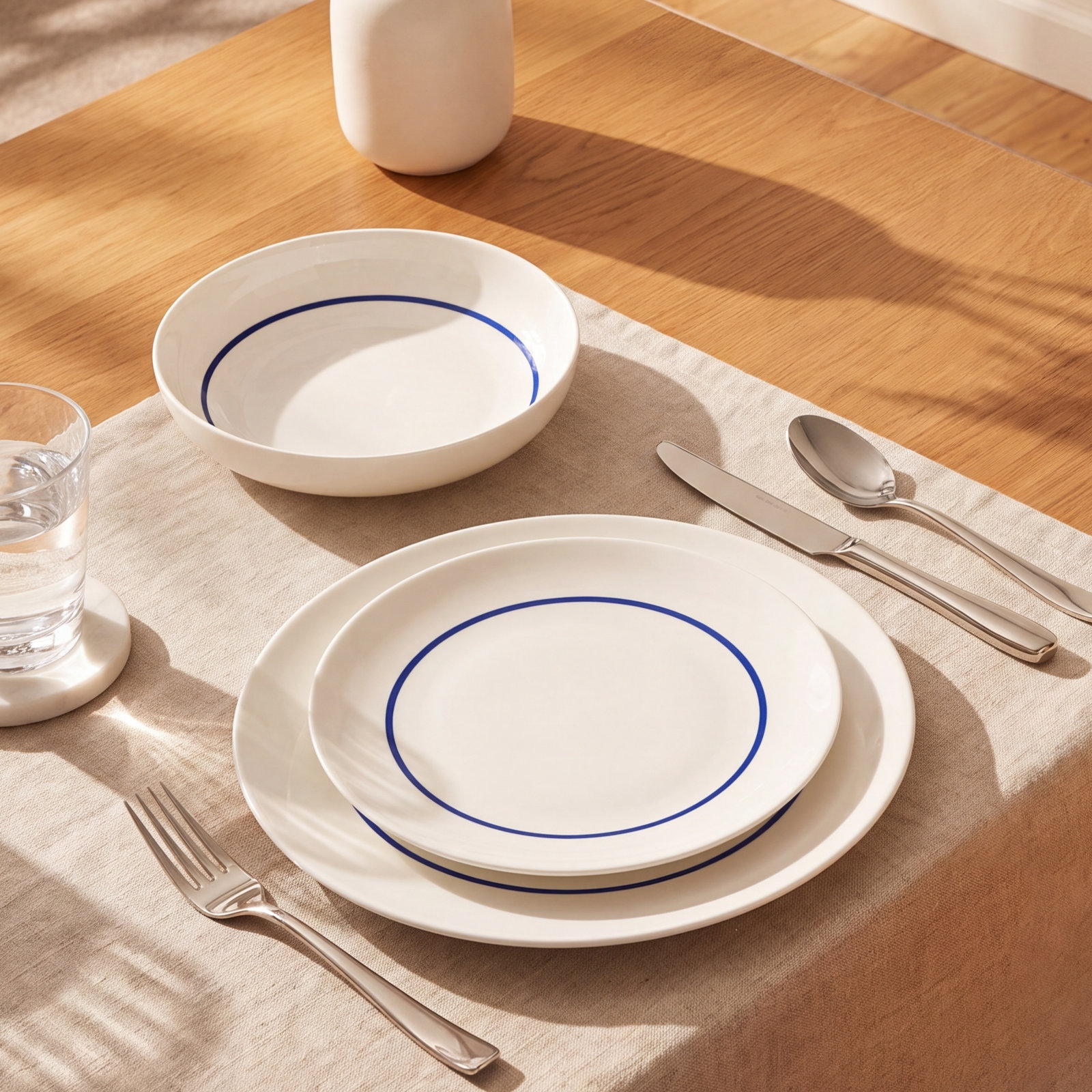Luna Dinnerware Set Porcelain, Blue