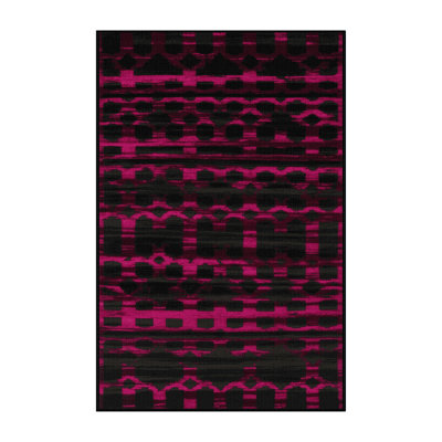 Machine Washable Trellis Black Area Rug