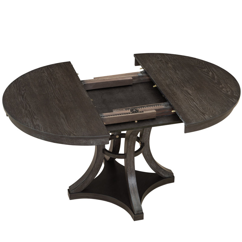 Ensemble de table de salle à manger 5 pièces avec table à rallonge et 4 chaises rembourrées, Espresso, Espresso/Beige