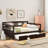 Clean Silhouette Multi-functional Full Size Platform Daybed with Twin Pull-Out Trundle, Solid Wood-tone Brown-129384721