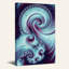Toile murale abstraite en spirale fractale turquoise et violette-1469926069