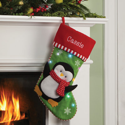 Penguin LED Personalized Stocking