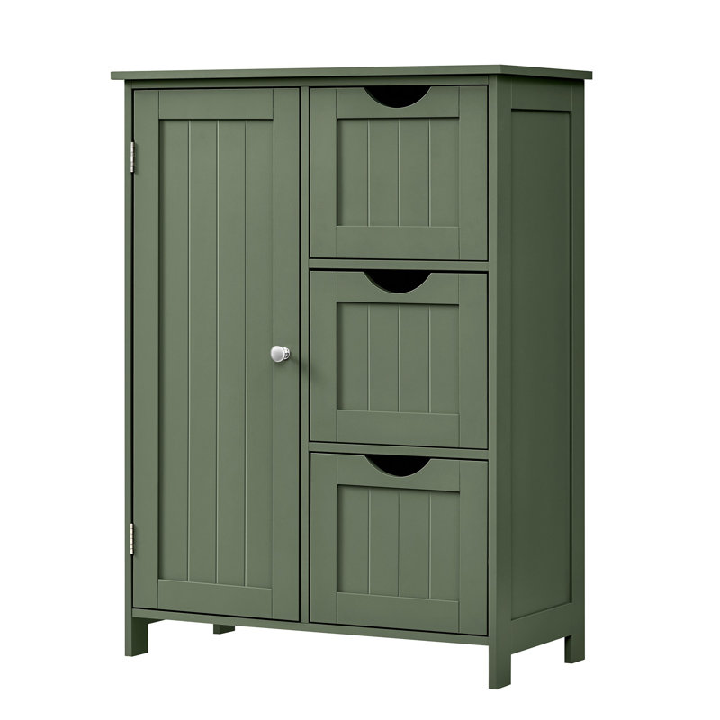 Armoire de rangement au sol, unité de rangement autoportante avec 3 tiroirs, 1 tablette réglable, pour salle de bain, salle à manger, cuisine, 11,8 po x 23,6 po x 31,5 po