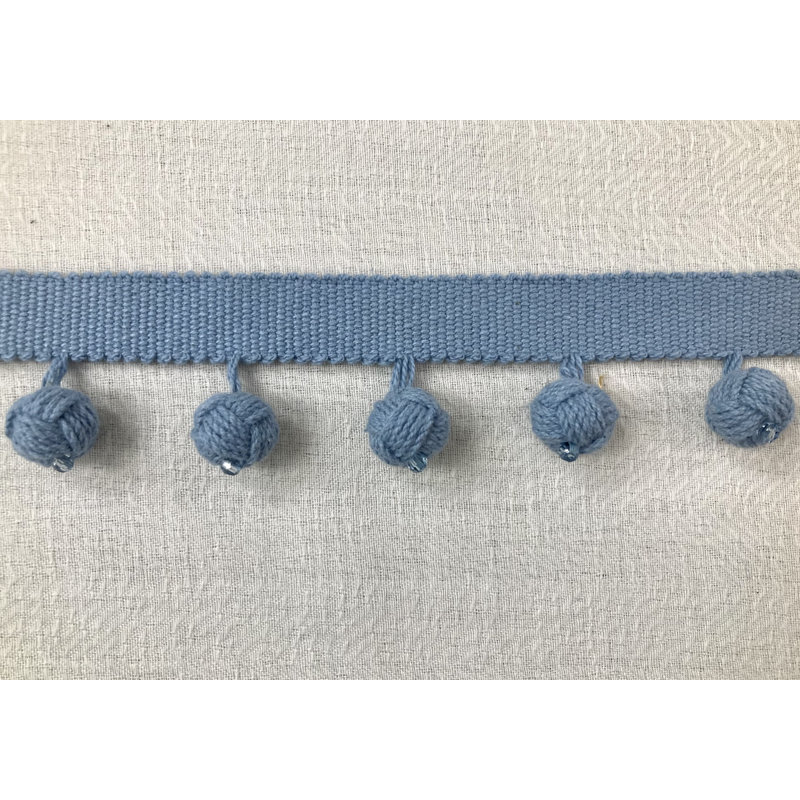 Bordure de frange nouée à la main, Bleu français