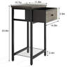 Gracie Oaks Greige Nightstand With Drawer – Compact Side Table For ...