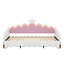 Lit de jour extensible avec lumières DEL, lit de jour rembourré princesse moderne avec tête de lit couronne-1834098766
