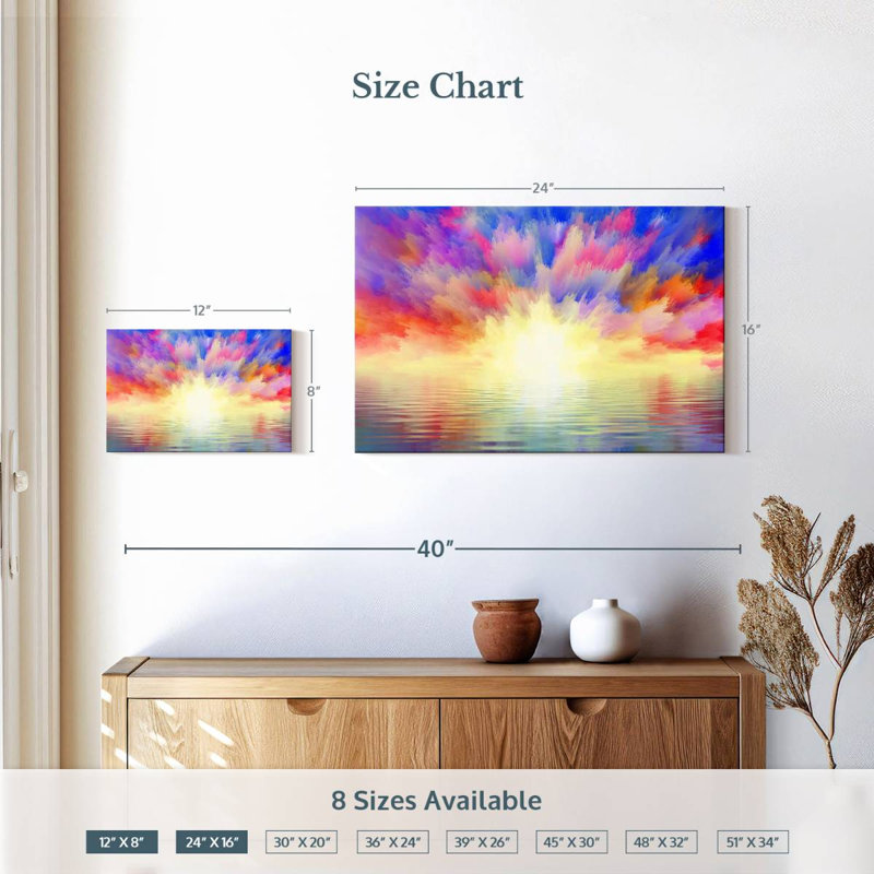 Alvord Ocean Sunrise Burst, H 16 po x l 24 po