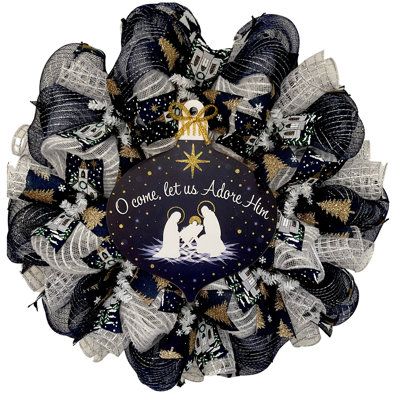 Couronne de Noël «O Come Let Us Adore him»