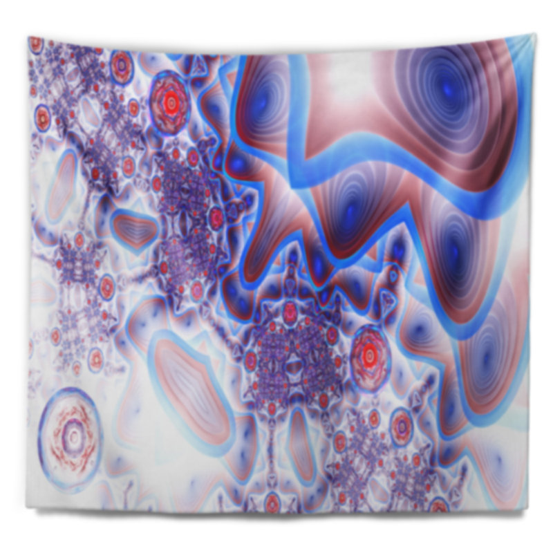 Tapisserie florale avec cellules extraterrestres, H 32 po x l 39 po