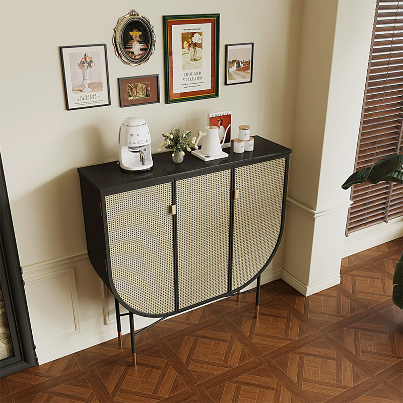 Armoire d'appoint Circle, Noir, 39.37" H x 39.37" W x 13.78" D