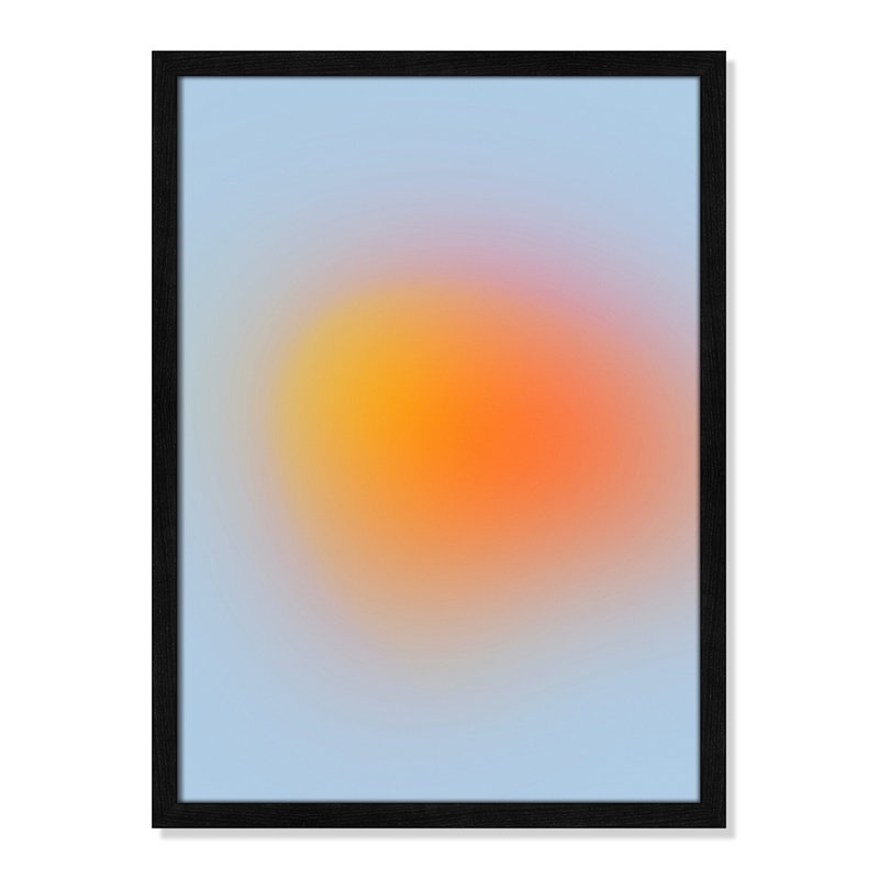 «Neon Orange Glow Print» par My Mind, H 23 po x l 17 po x P 1,25 po, Cadre mince noir sans cadre