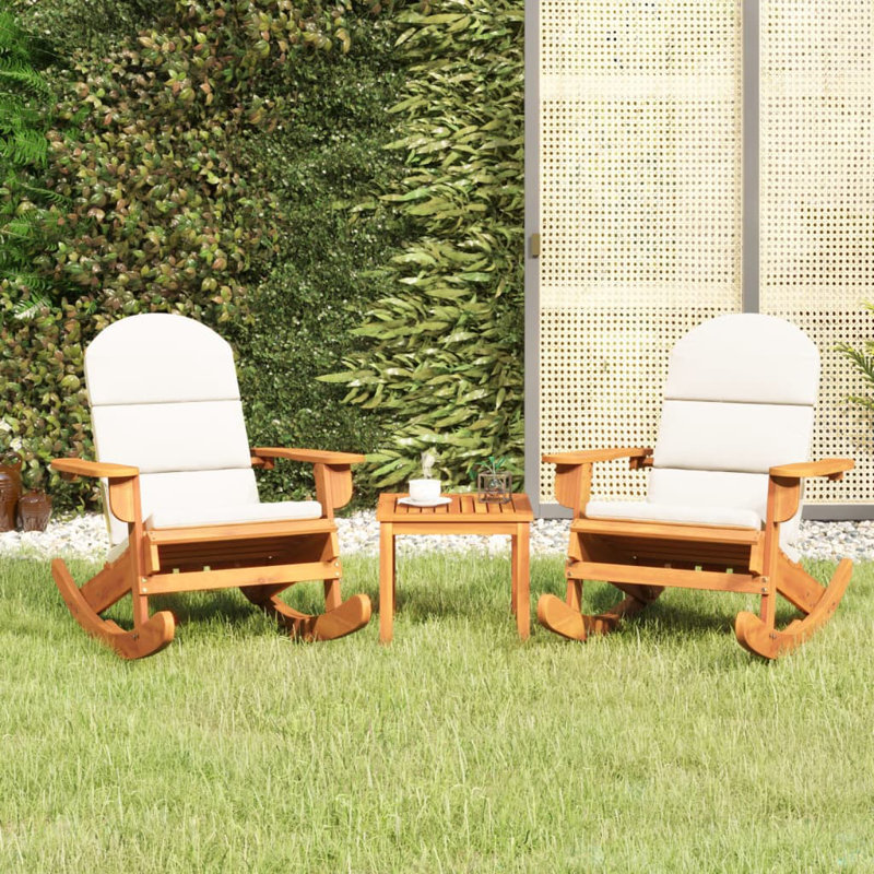 Ensemble de chaises pliantes Adirondack d'extérieur Doncaster, Brun / blanc