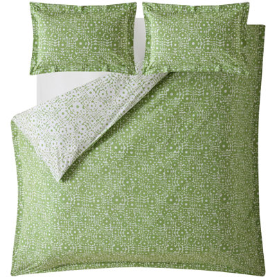 Orla Kiely Criss Cross Stem Basil Green Single Duvet Cover Set