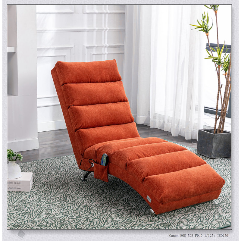Chaise longue de massage en lin avec télécommande, 5 modes, conception ergonomique pour une détente ultime à la maison ou au bureau