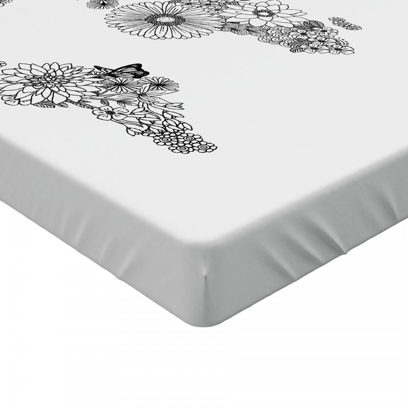 Microfiber Floral Fitted Sheet, Full Fitted Sheet, Blue Floral