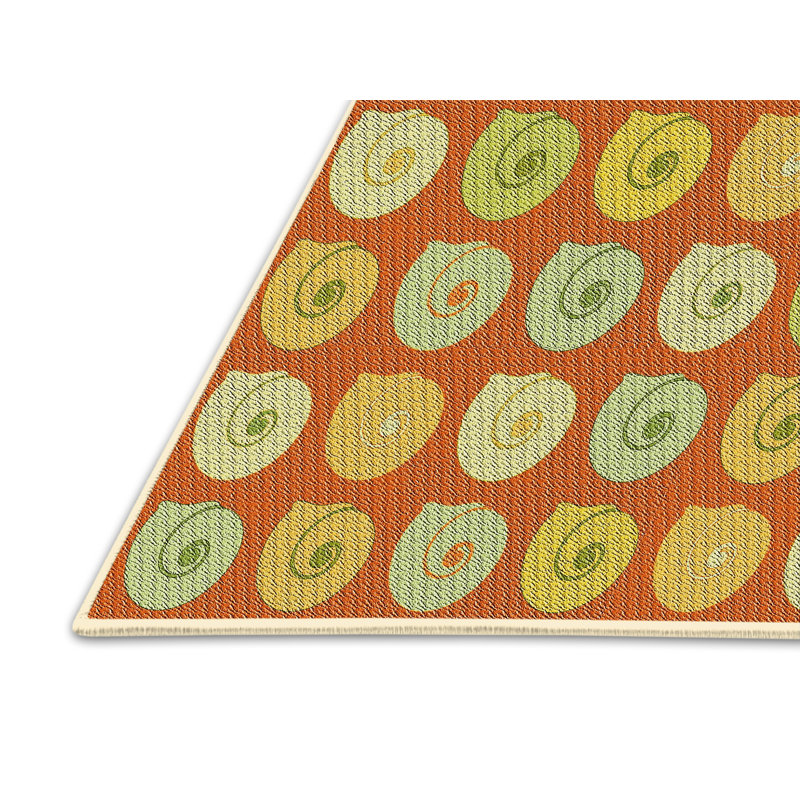 Tapis rouge/vert à motifs, Rectangle 2 pi x 4 pi