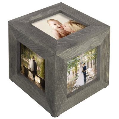 Leeana 7.6cm x 7.6cm Solid Wood Picture Frame in Grey