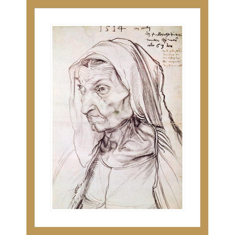 Portrait de la mère de l'artiste par Albrecht Dürer, impression giclée sur cadre, H 29,5 po x l 22,83 po