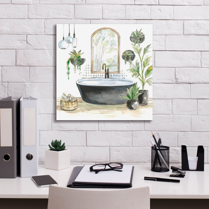«Black Bathaign II» par Silvia Vassileva, art mural sur toile, H 18 po x l 18 po x P 0,5 po
