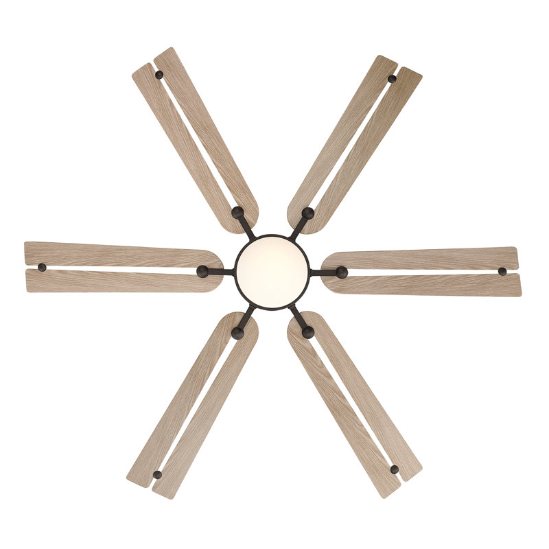 Allegata 56" 5CCT LED Smart Ceiling Fan, Bronze, Ashwood