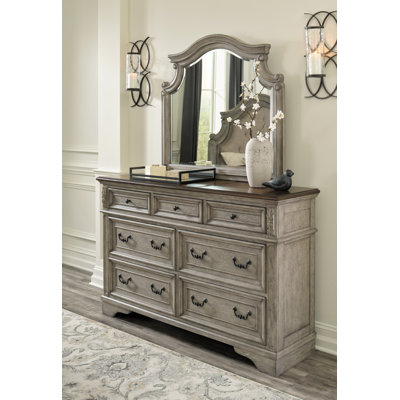 Commode 7 tiroirs avec miroir Dareon
