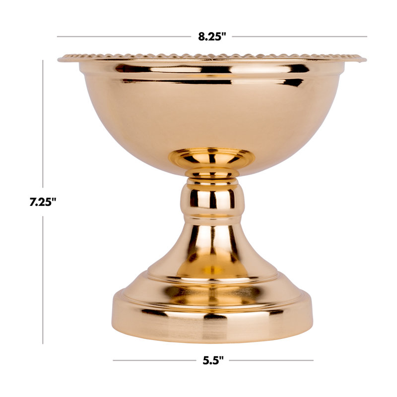 Bol à compote en métal, élégant bol décoratif à bord perlé pour centre de table, ensemble de 10, cuivre métallique