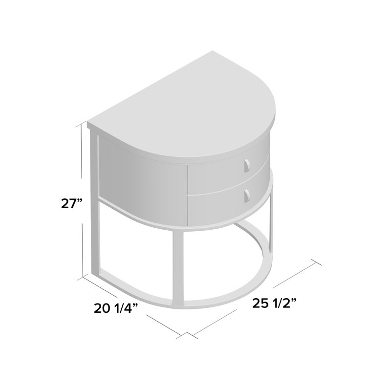 Modern Streamline 25.5'' W Nightstand