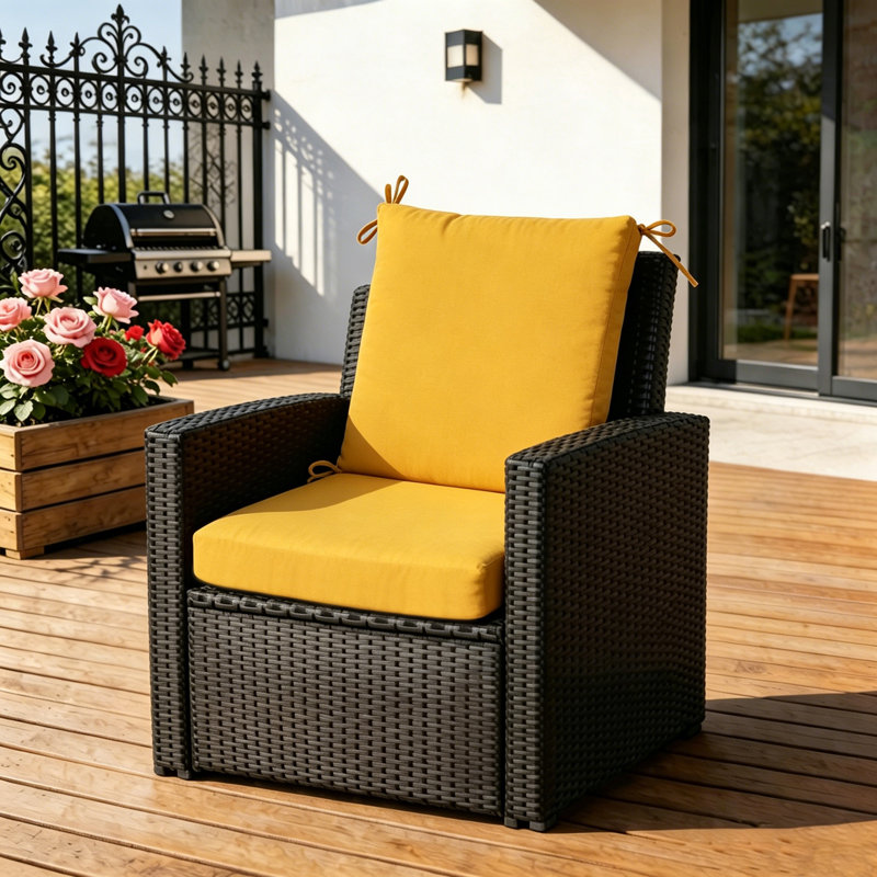 Coussins de chaise d'extérieur 18 po x 36 po x 3,15 po (ensemble de 2), coussin de patio en mousse viscoélastique avec bord en cascade