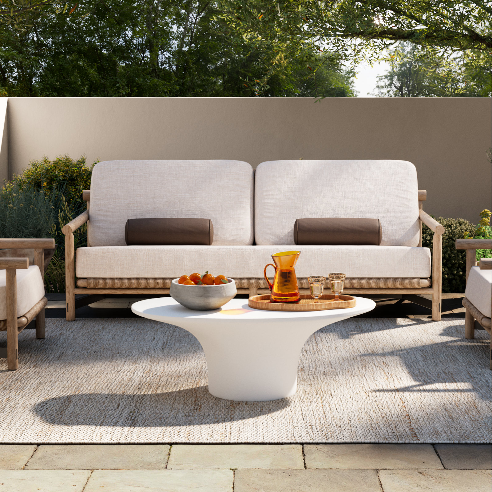 Damiana Indoor/Outdoor Throw Pillow, Canvas Java, 8" x 20"