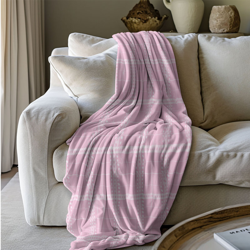 Delicate Plaid - couverture sherpa de qualité supérieure 1 pièce 0192, L 60 po x L 80 po