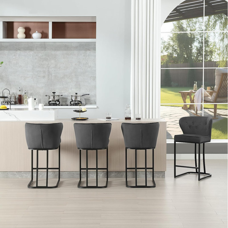 Plath Bar Stool Set, Dark Grey