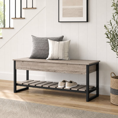 47" Lift Top Storage Bench with Shelf
