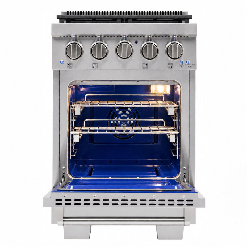 24 in. 2.5 cu. ft. Propane Gas Range and Convection Oven in Stainless Steel with True Simmer Burners, Liquid Propane