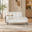 Canapé moderne deux places en velours avec dossier et table d'appoint pivotante, 137 cm (54 po)