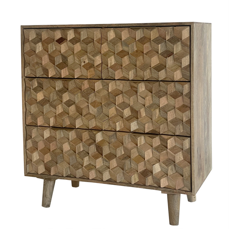 Solid Wood 90cm W 4 - Drawer Chest of Drawers