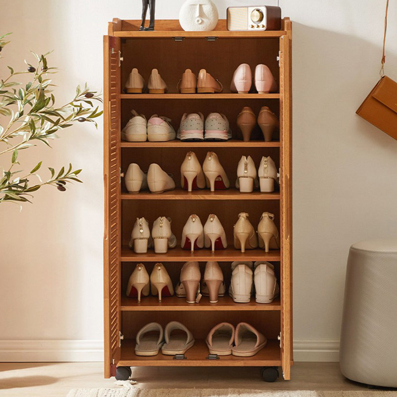 Armoire à chaussures mobile de style italien, Brun