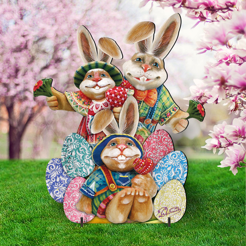 Easter Family Holiday Wooden Garden Sign