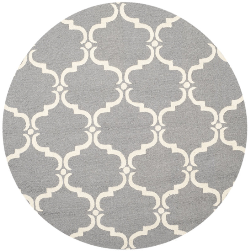 Tapis géométrique en laine touffeté à la main Jotvingis, Rond 8 pi