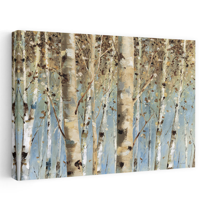 Forêt blanche - bouleaux, art bleu, forêts brunes, H 24 po x l 36 po