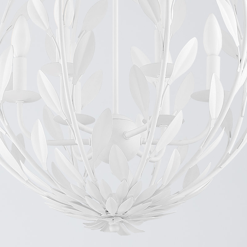 Adria 6-Light Dimmable Globe Chandelier, White