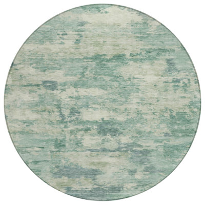 Tapis extérieur lavable abstrait bleu sarcelle 8 pi