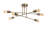 Glamorous Black Metal Chandelier, 26.0 x 26.0 x 10.6 Inches | 6 x E27 Sockets (Max 40W) | Elegant Modern Design, Perfect for Living Room & Dining Area, Sturdy Construction, IP20 Rated, Base Plate: 4.7 Inches Diameter-728166811