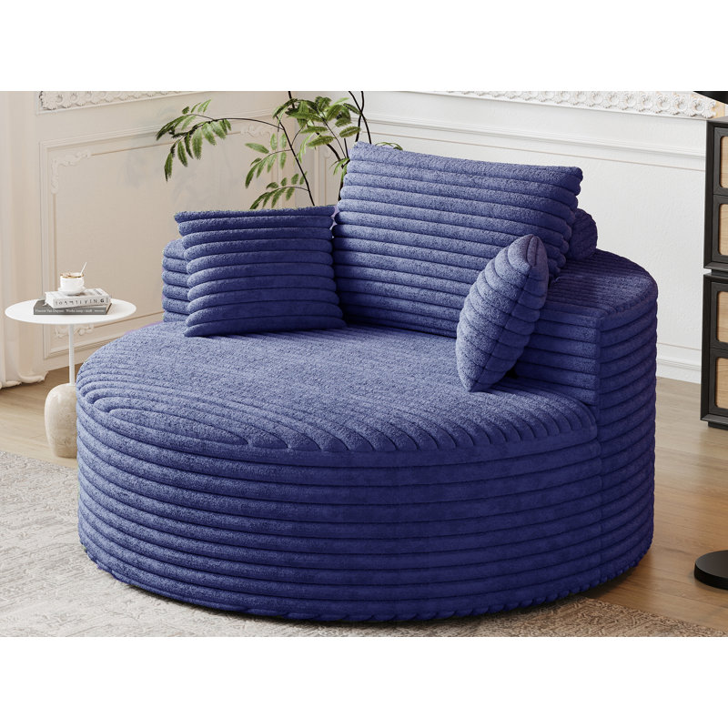 Fauteuil demi-tonneau Corduroy, Marine