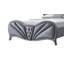 Grand lit en velours gris